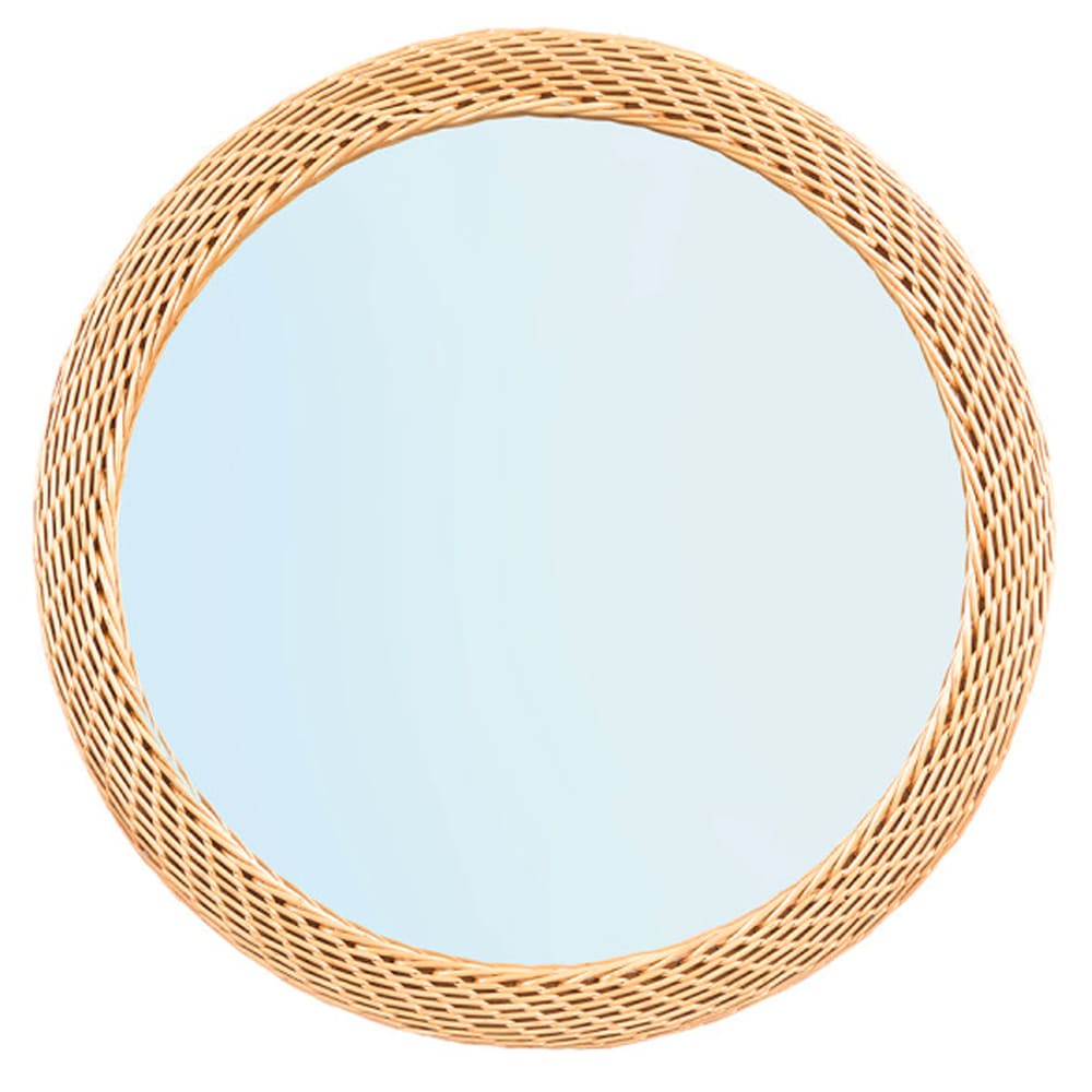 Miroir mural rond rotin tressé 60x60cm