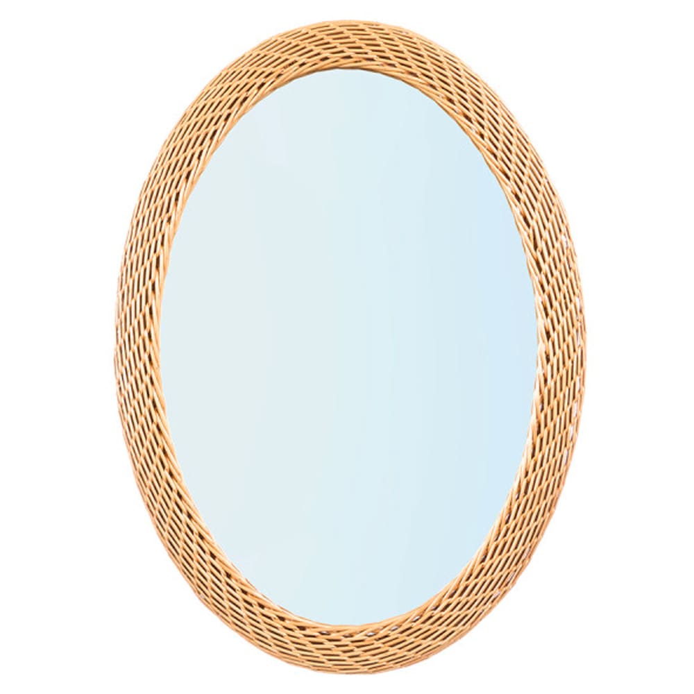 Miroir mural ovale rotin tressé 50x70cm