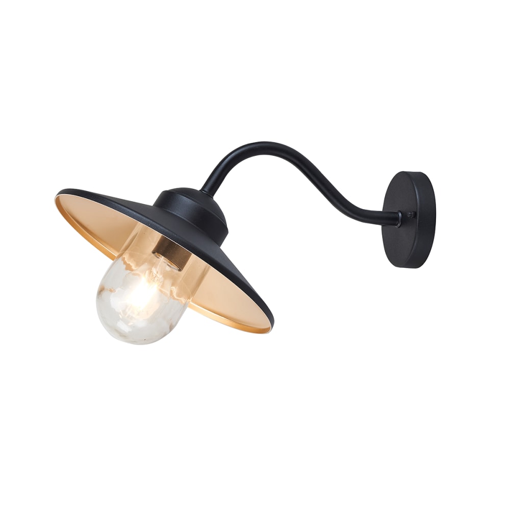 Applique Murale, Acier inox, Noir et  or