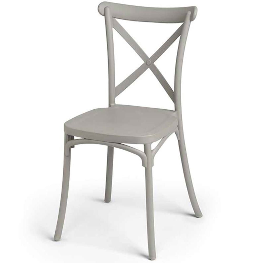 Chaise en plastique gris bistrot empilable 46x44x82.5cm