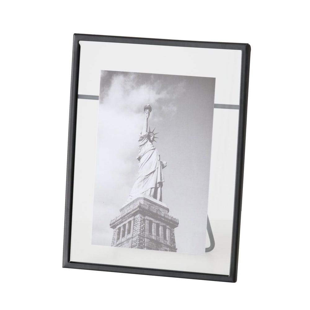 Cadre photo en métal noir et verre transparent 10x15cm