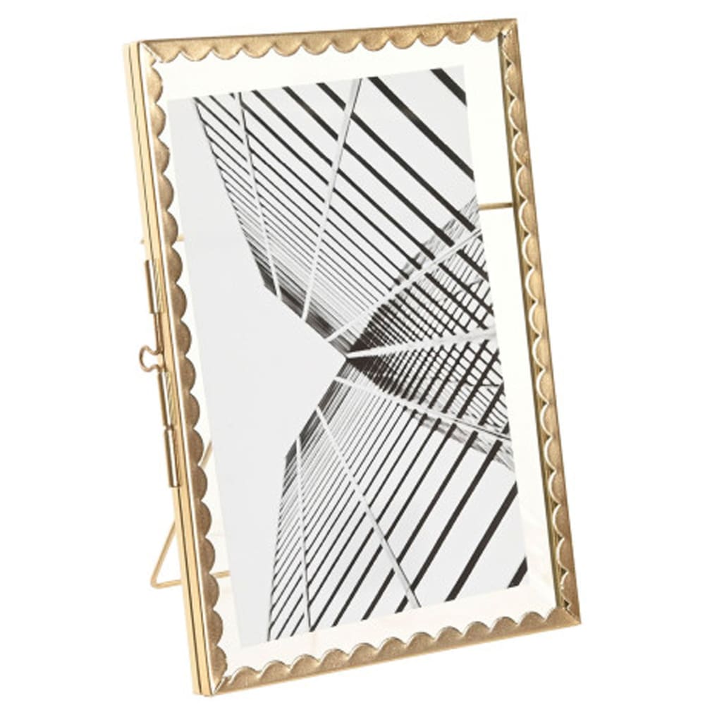 Cadre photo en métal doré et verre transparent 10x15cm