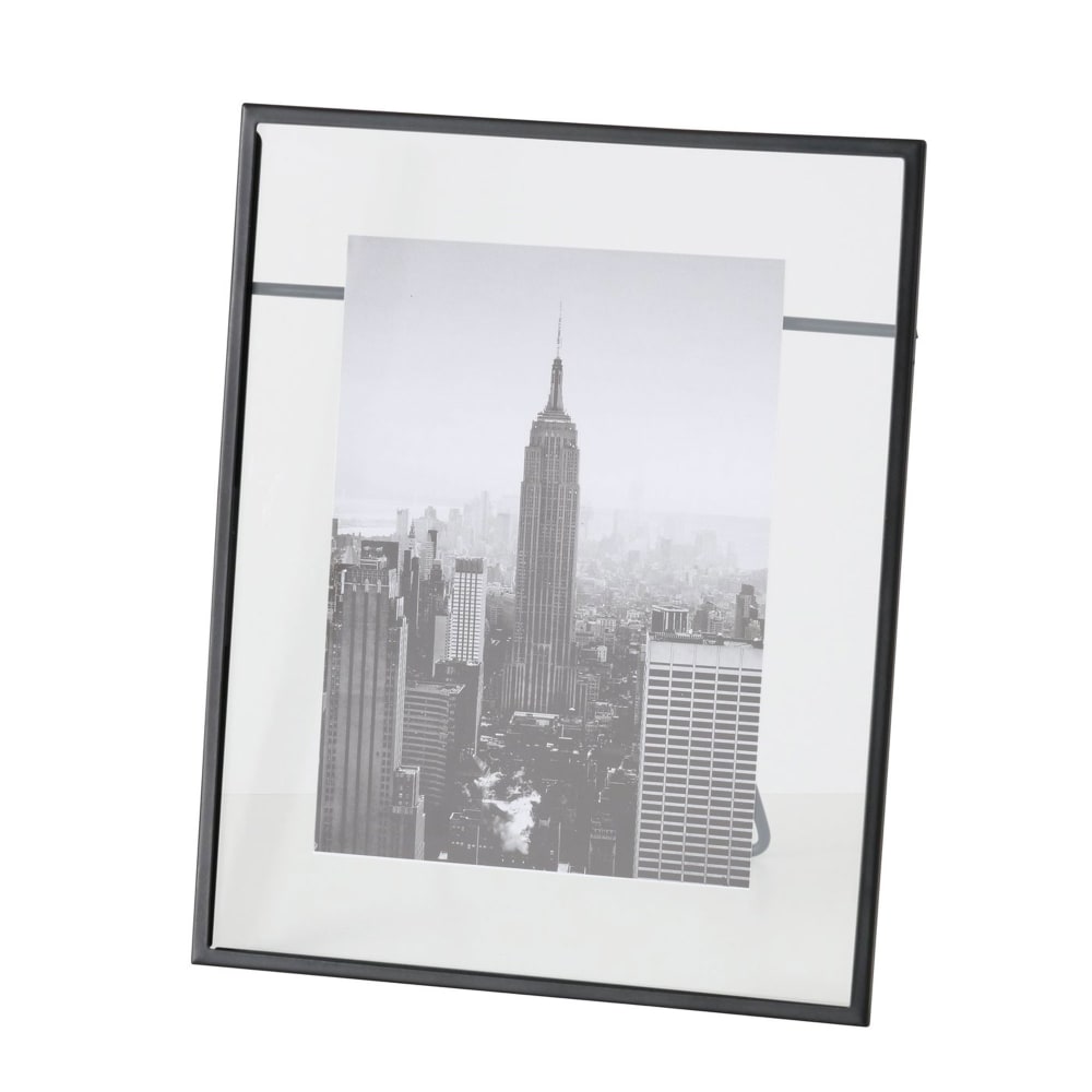 Cadre photo en métal noir et verre transparent 13x18cm