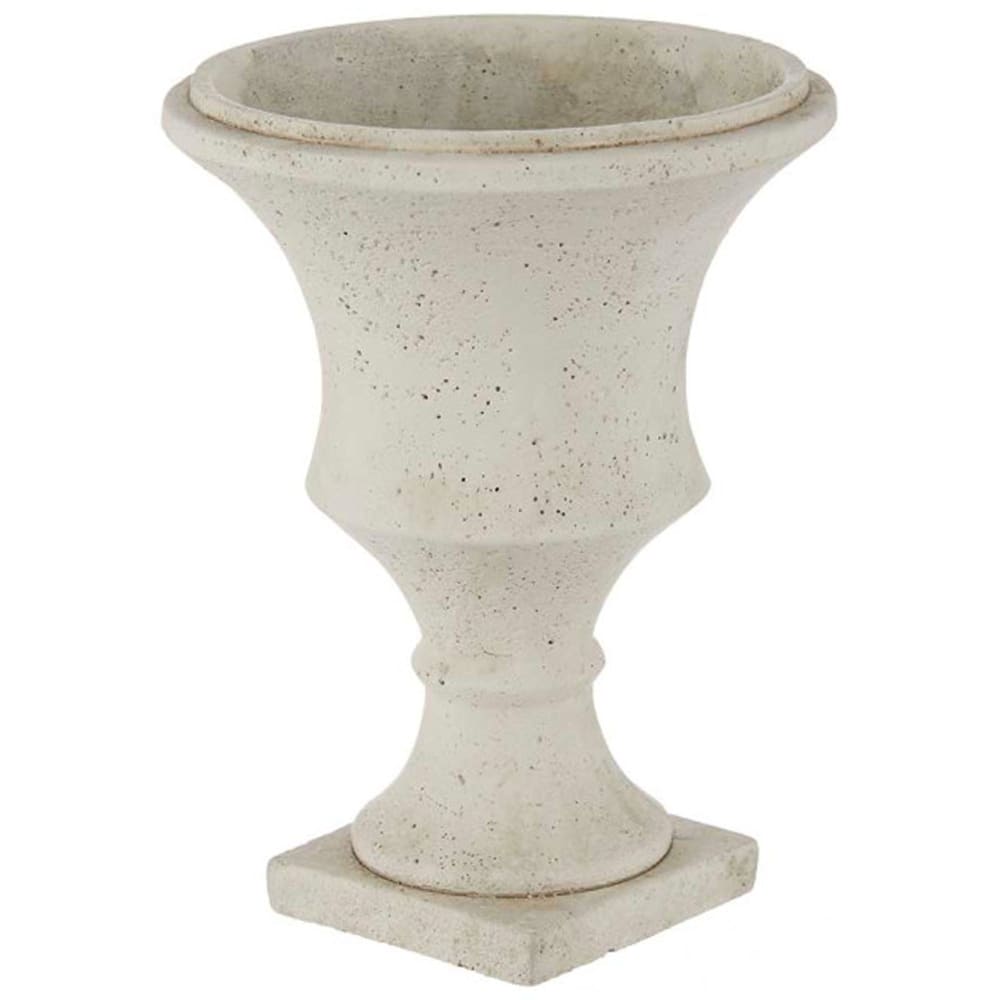 Cache-pot classique vasque en ciment effet pierre 18x18x24cm