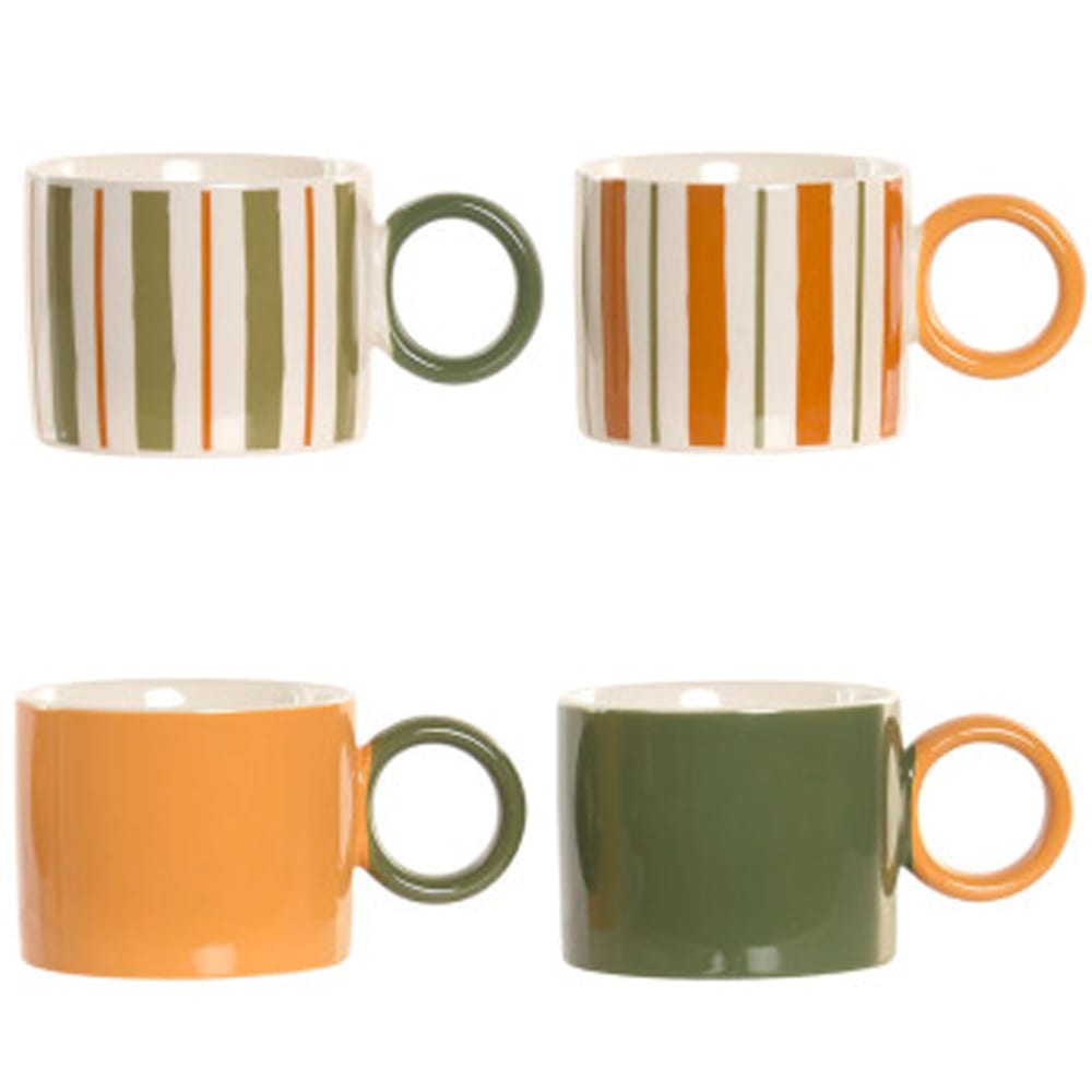 Set de 4 mugs en porcelaine new bone multicolore 40cl