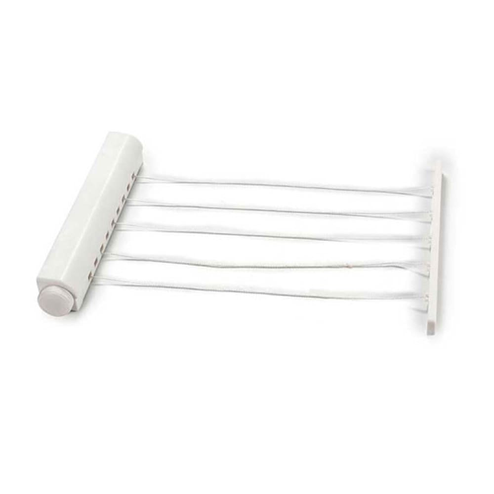 Corde à linge murale retractable 5 fils blanc