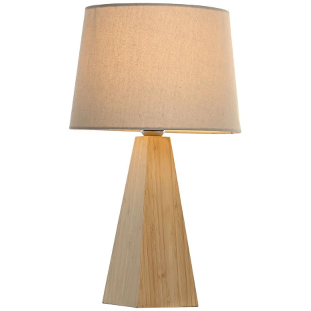 Lampe à poser en bambou et abat-jour lin 30x30x51cm — vue 3