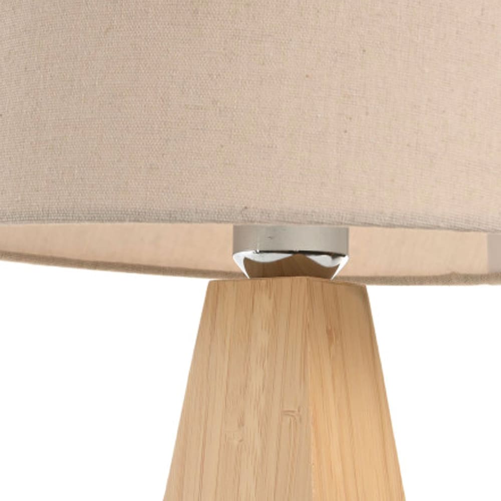 Lampe à poser en bambou et abat-jour lin 30x30x51cm — vue 4