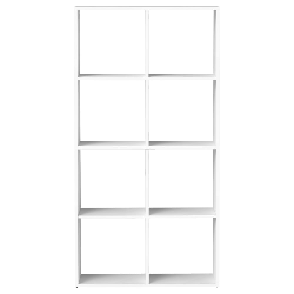 Étagère de rangement à 4 niveaux bibliothèque ouverte blanc