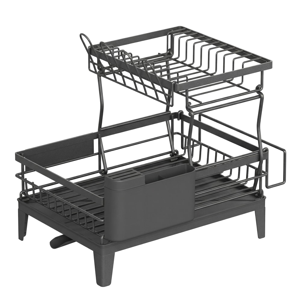 Égouttoir à vaisselle 2 niveaux support 31 x 42 x 36.5 cm gris Égouttoir à vaisselle 2 niveaux support 31 x 42 x 36.5 cm gris
