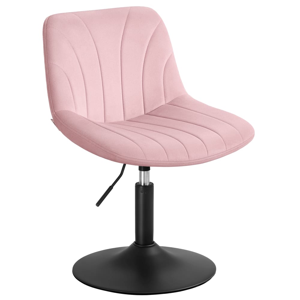 Chaise de coiffeuse réglable tabouret avec dossier rotation 360° rose