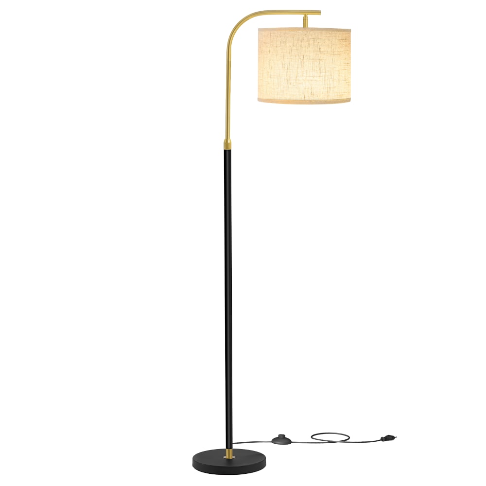 Lampadaire arc réglable en hauteur avec interrupteur au pied noir