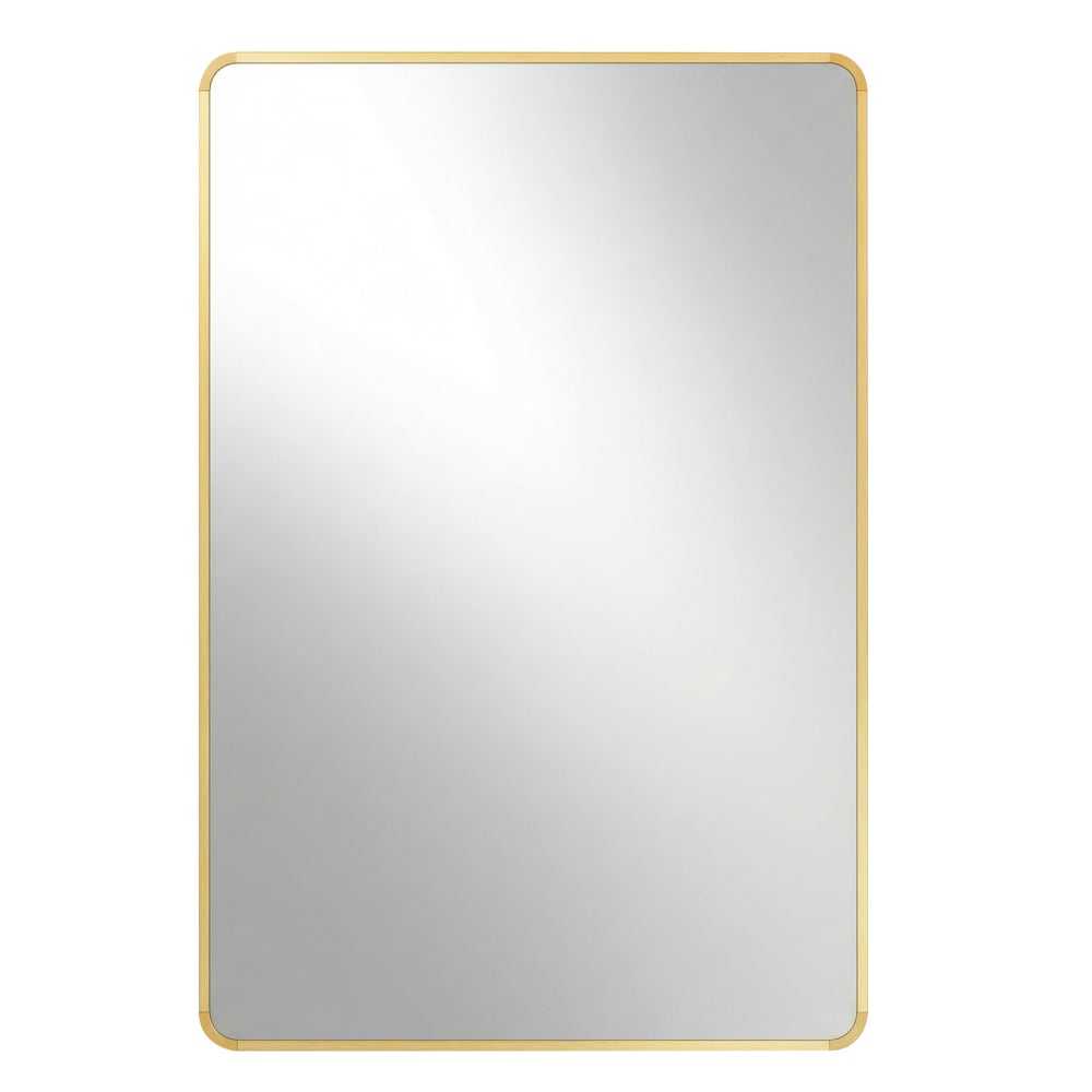 Miroir salle de bain mural rectangulaire avec film 91 x 61 cm doré