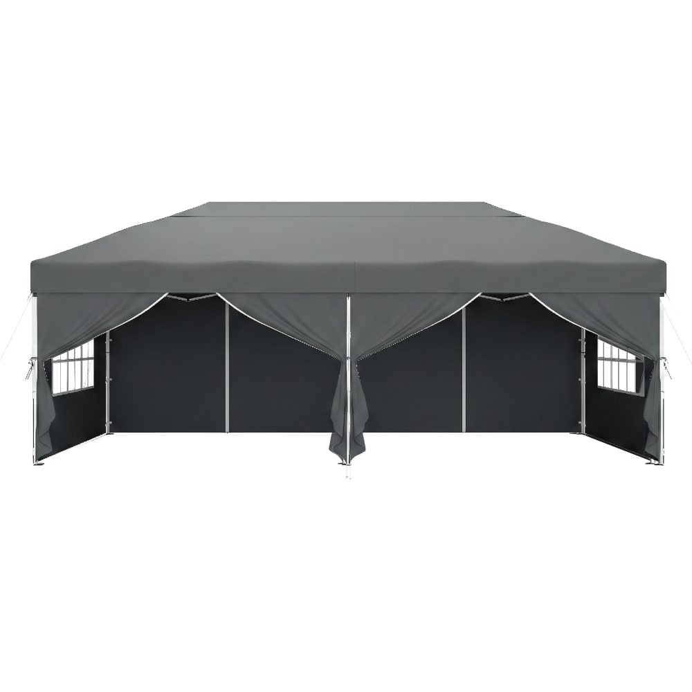 Pergolas pliant protection solaire portable avec parois extérieur gris
