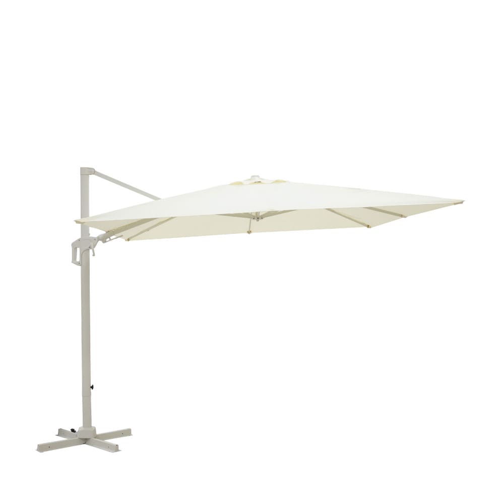 Parasol carré déporté en aluminium 3x3m	 - Beige