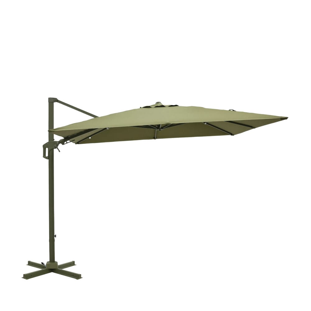 Parasol carré déporté en aluminium 3x3m	 - Vert olive