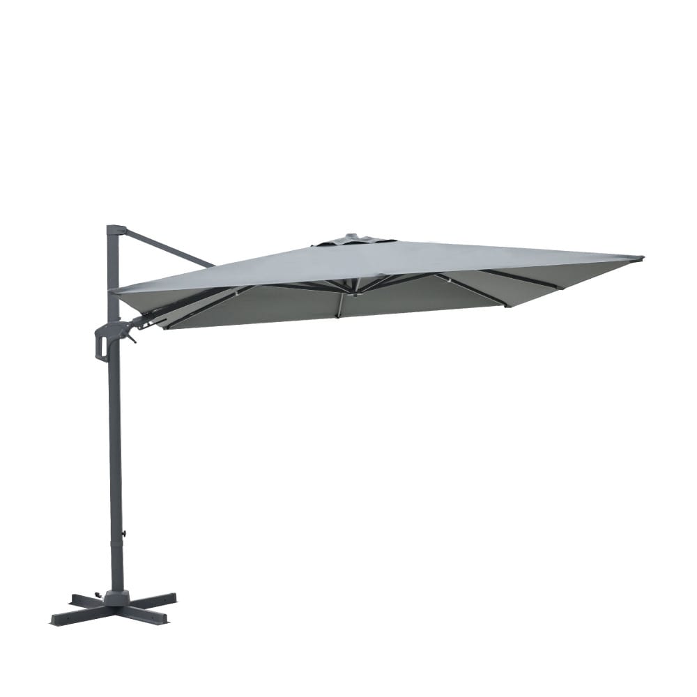 Parasol carré déporté en aluminium 3x3m	 - Gris foncé