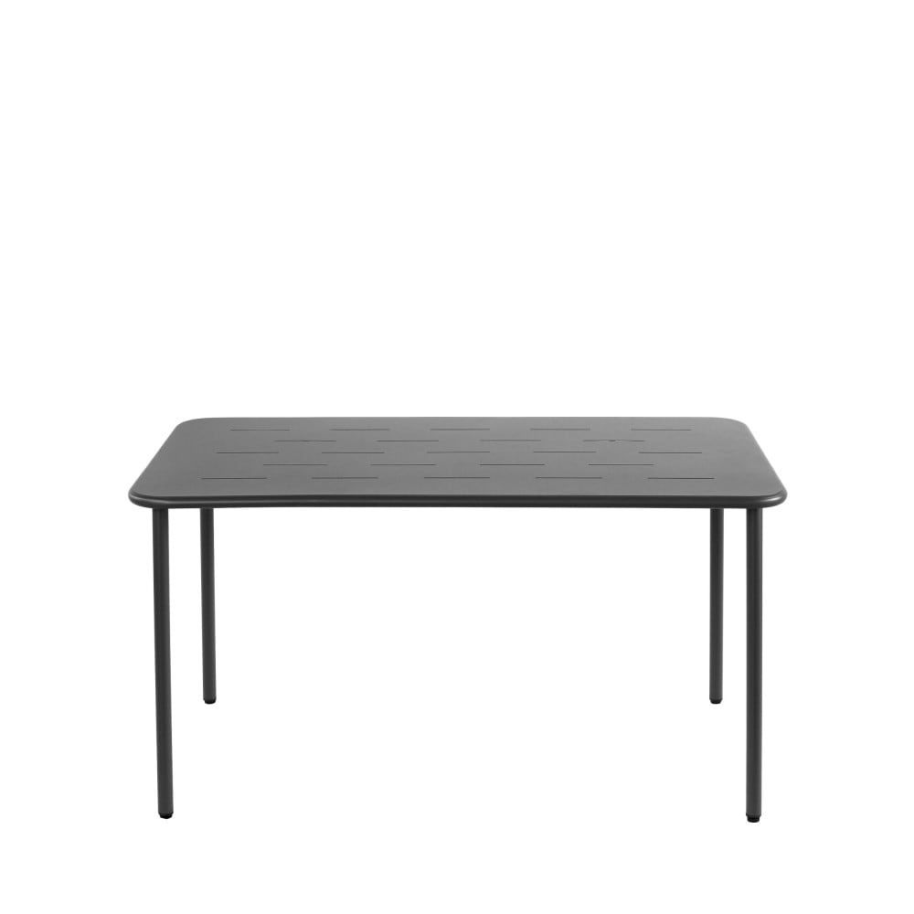 Table à manger de jardin 4 personnes en métal - Gris foncé