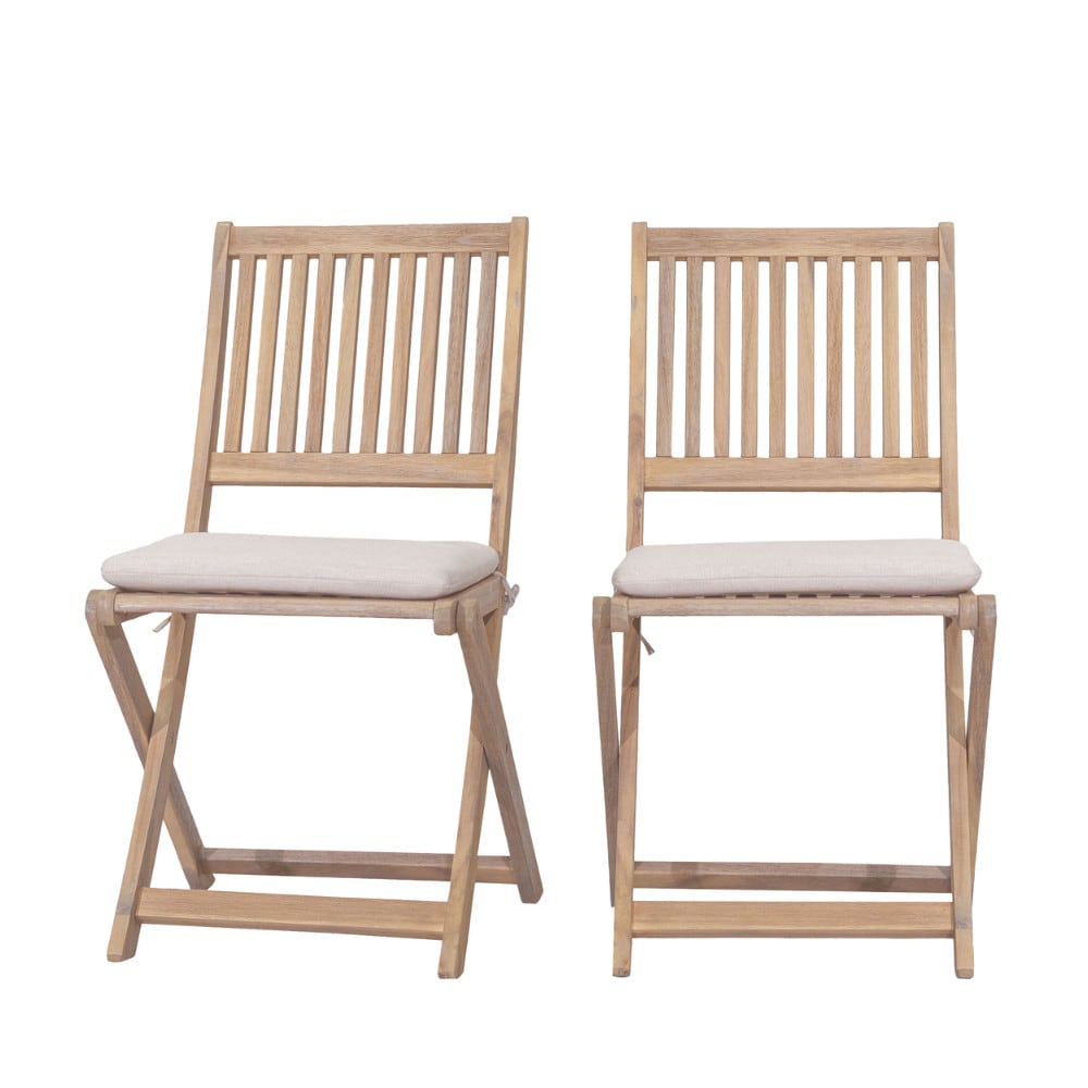 Lot 2 chaises jardin - bois
