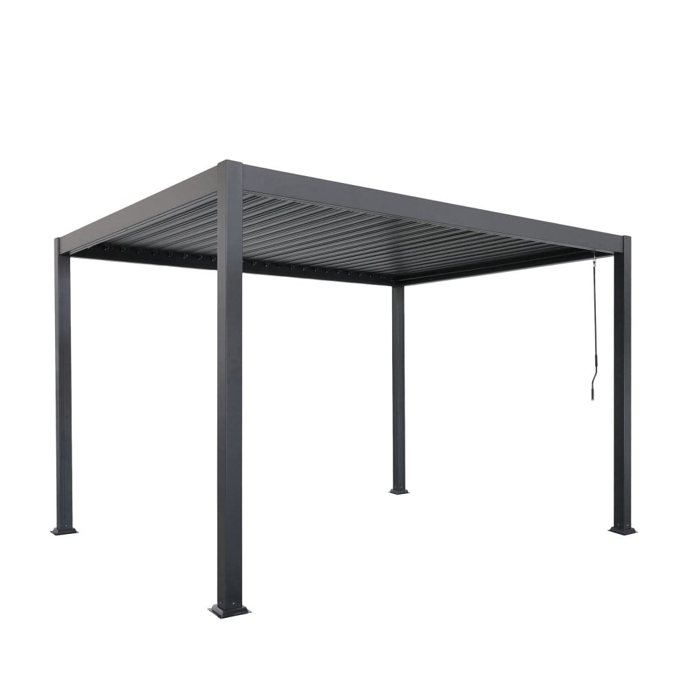 Pergola bioclimatique en aluminium 4x3m - Gris anthracite
