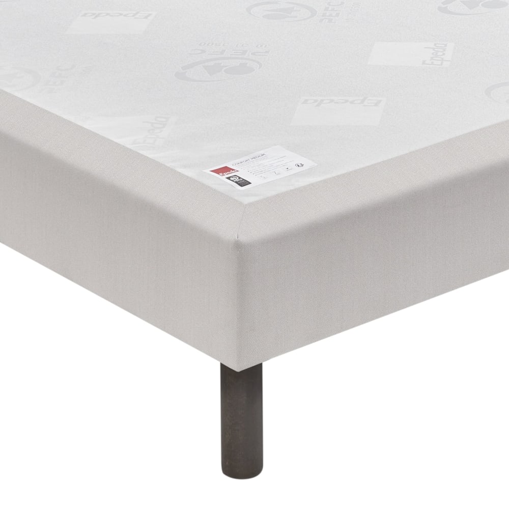 Sommier confort médium gris souris 18 cm 90x190