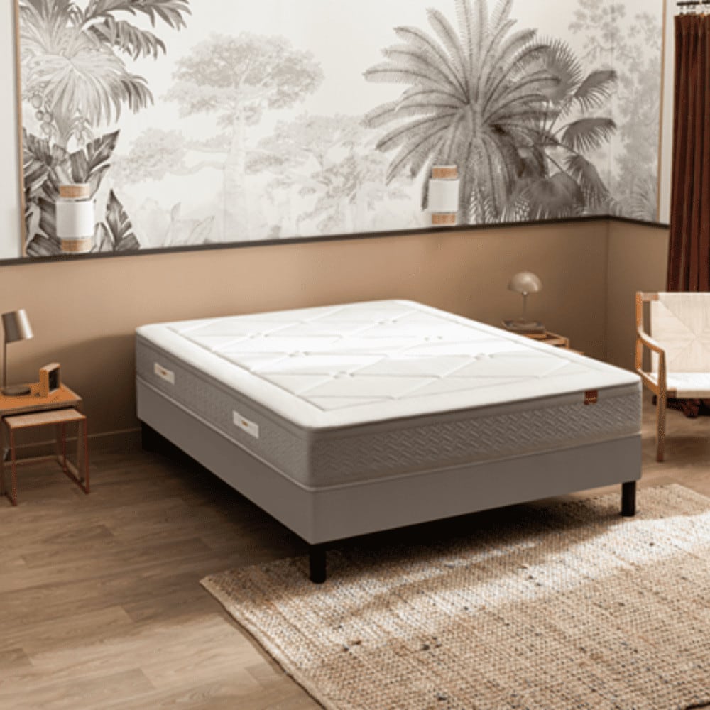 Ensemble Epeda L'ECHAPPEE + Sommier Escale confort ferme + Pieds 70x19