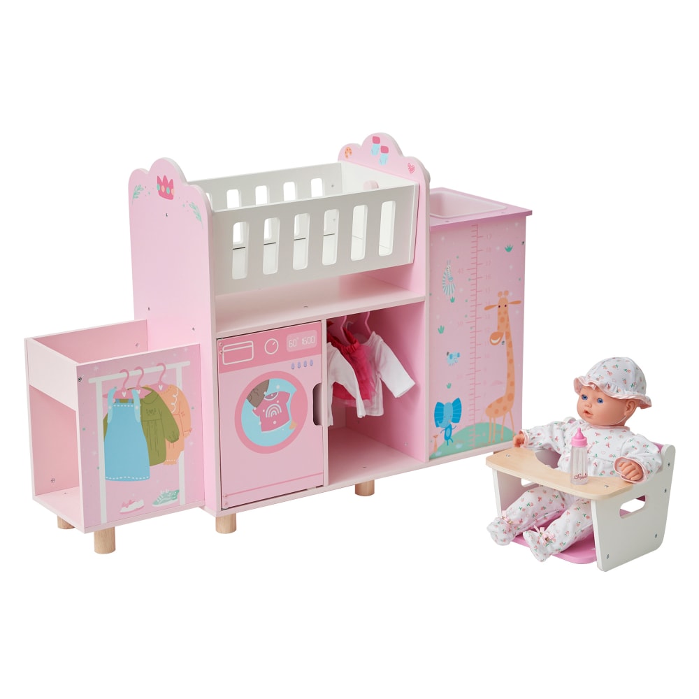 Nursery poupée 6-en-1, berceau, 63cm, Rose Nursery poupée 6-en-1, berceau, 63cm, Rose