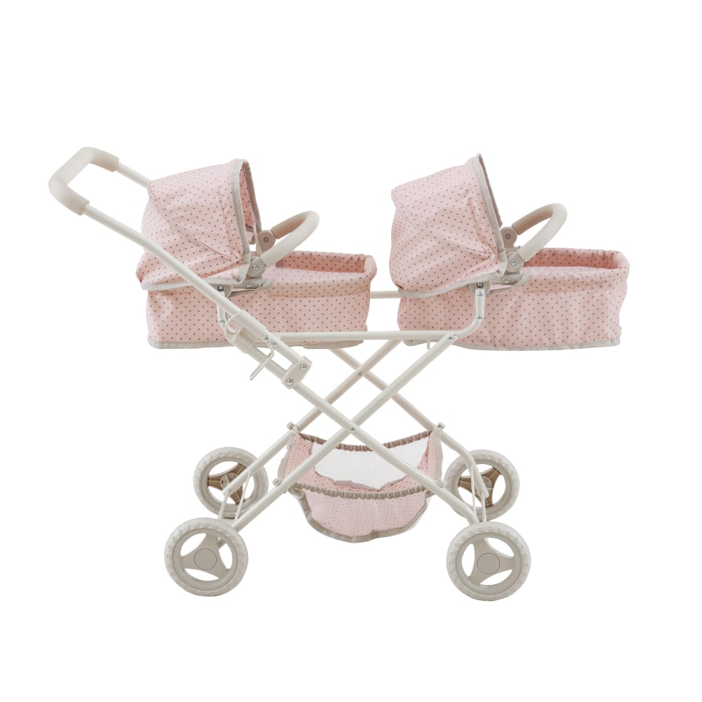 Poussette double poupée 2-en-1, 66cm, Rose