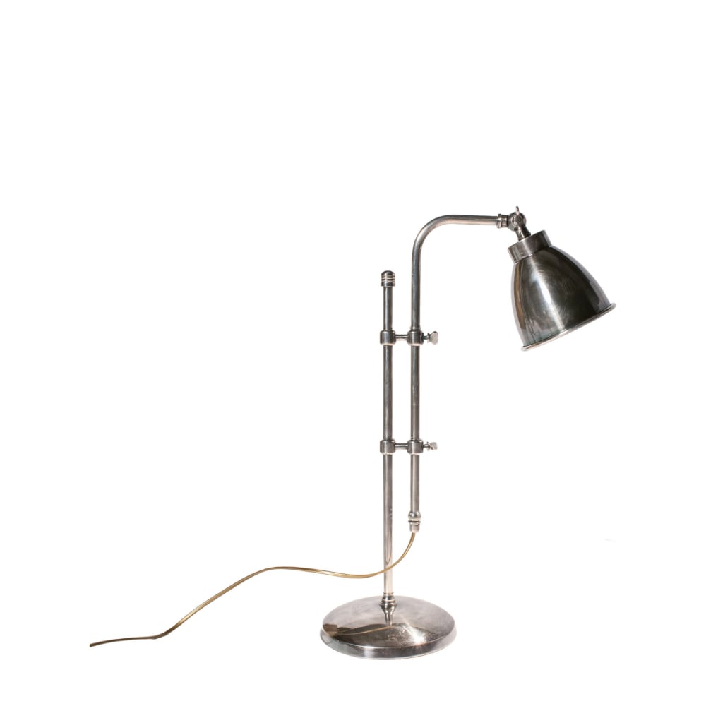 Lampe à poser à coulisse en laiton argenté