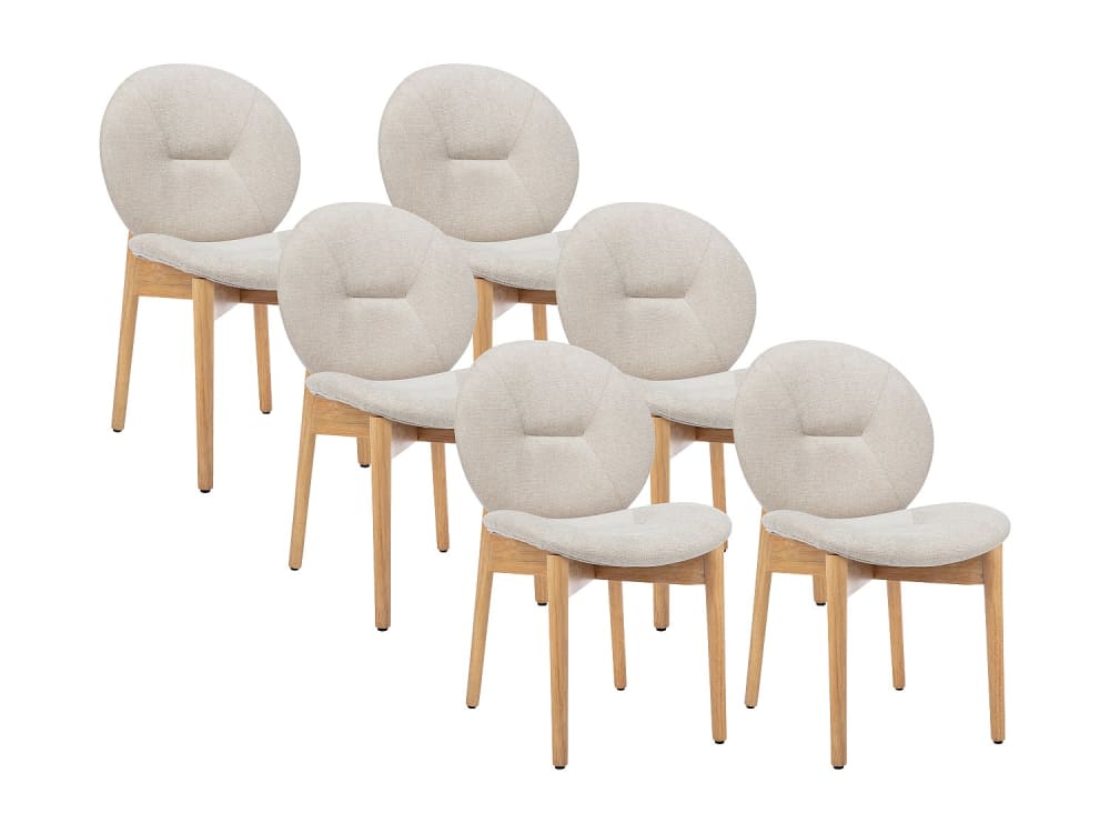 Lot de 6 chaises hévéa