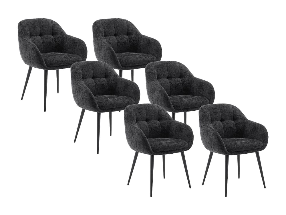 Lot de 6 chaises polyester noir Lot de 6 chaises polyester noir
