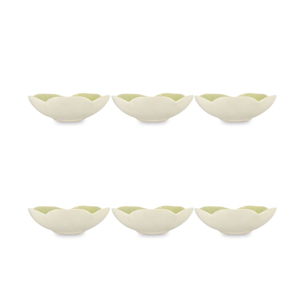 Lot de 6 coupelles 16cm en grès vert clair