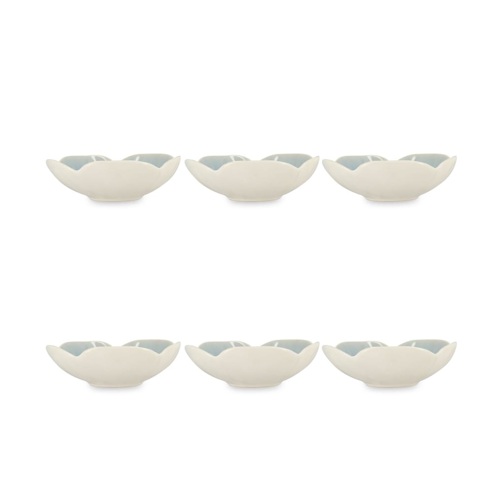 Lot de 6 coupelles 16cm en grès bleu clair
