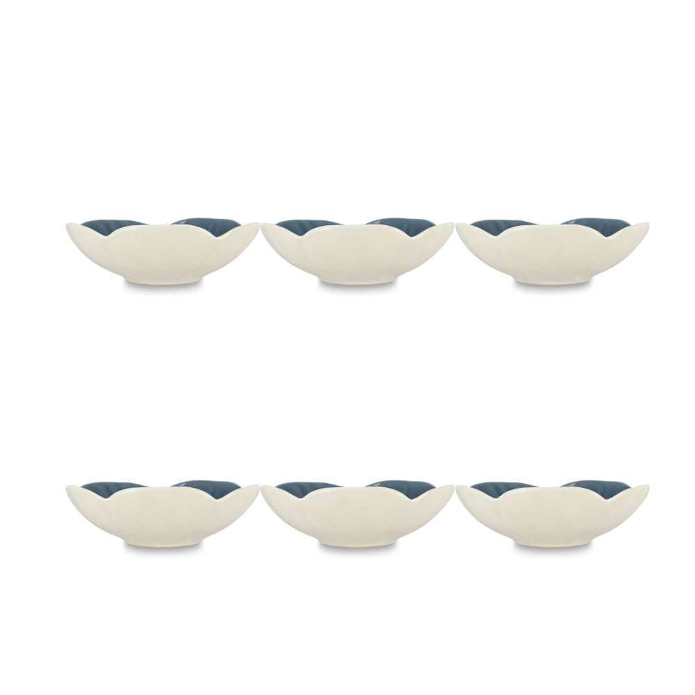 Lot de 6 coupelles 16cm en grès bleu foncé