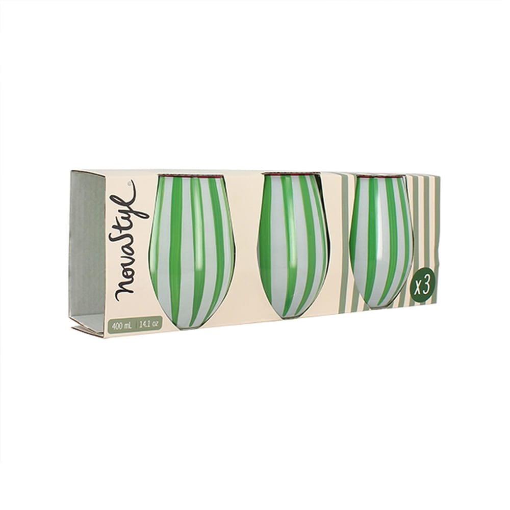 Lot de 3 verres à eau 27cl vert - Maisons du Monde