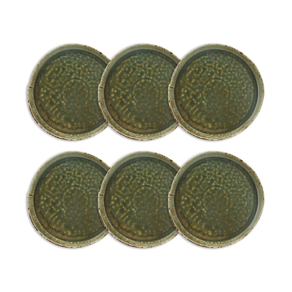 Lot de 6 assiettes plates - porcelaine