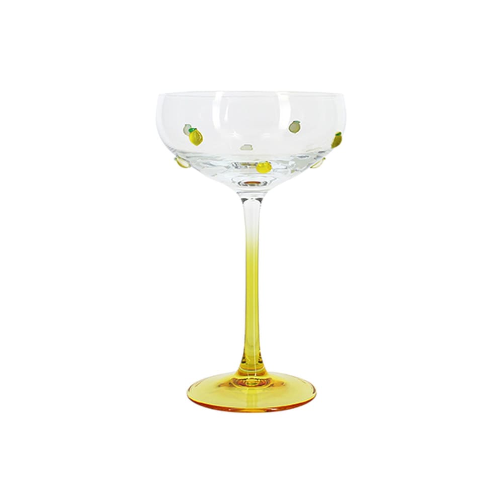 Lot de 4 coupes à champagne 27cl à motif citron