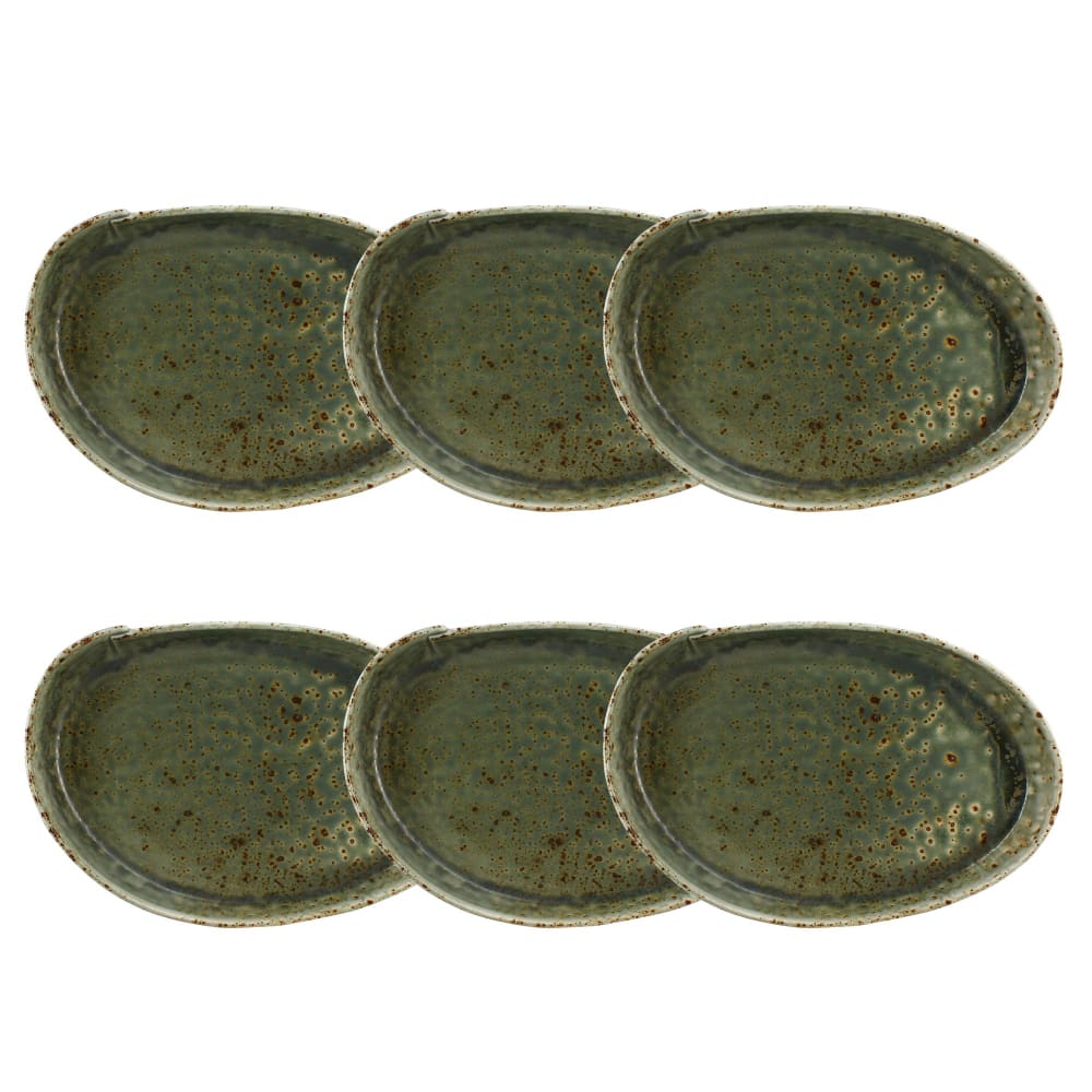 Lot de 6 assiettes ovales - porcelaine