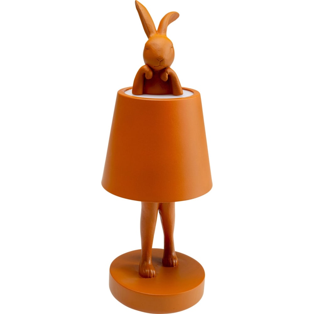 Lampe rechargeable lapin en polyrésine orange