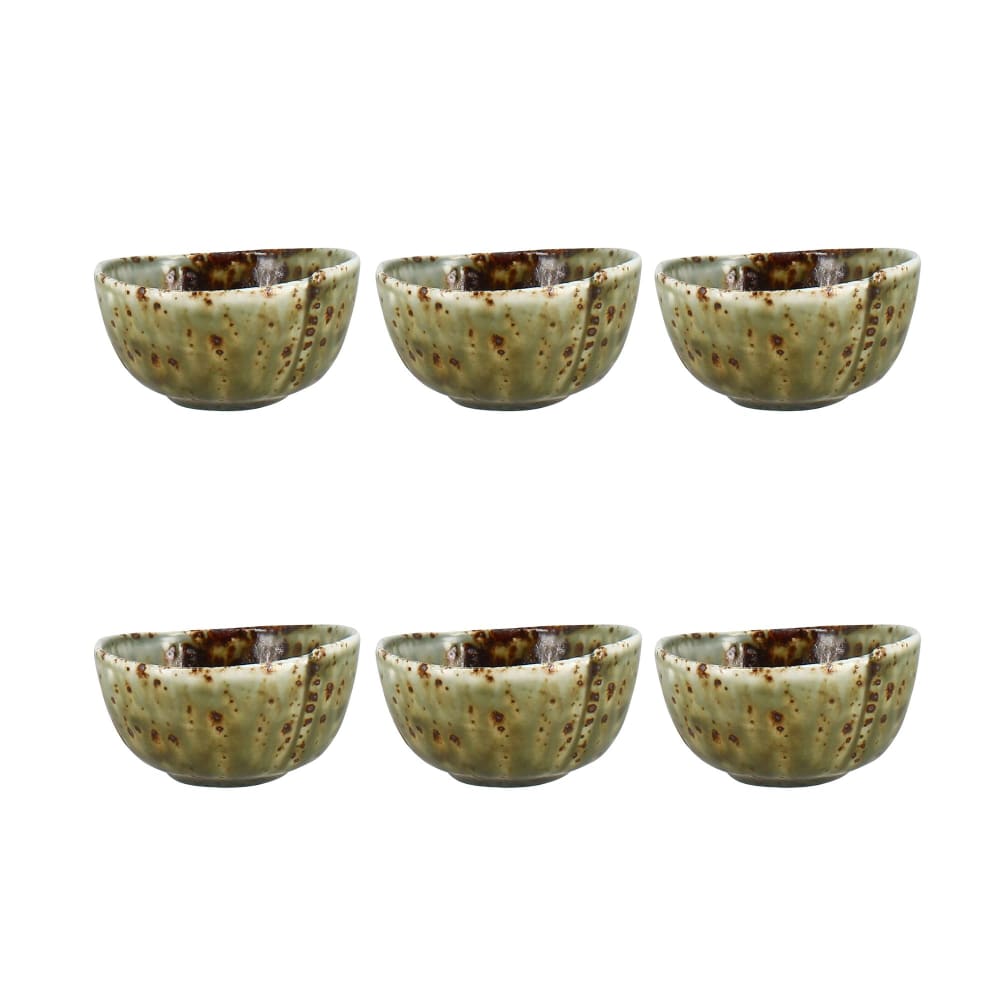 Lot de 6 coupelles 7cm en porcelaine vert