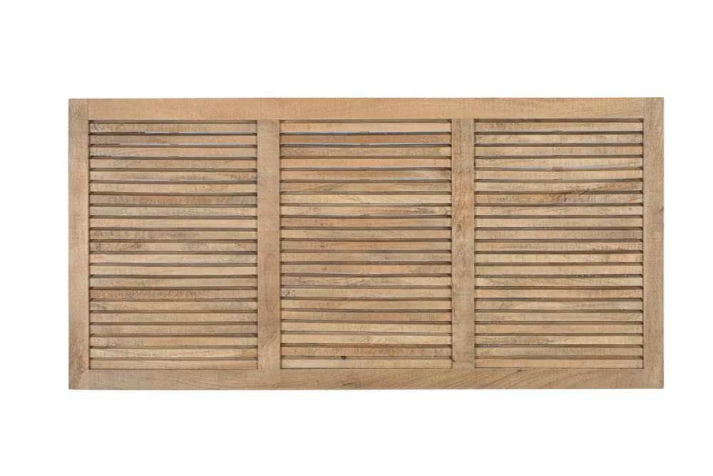 GINER Y COLOMER Kopfteil aus Naturholz mit horizontalem Lattenmuster, 165 cm Braun