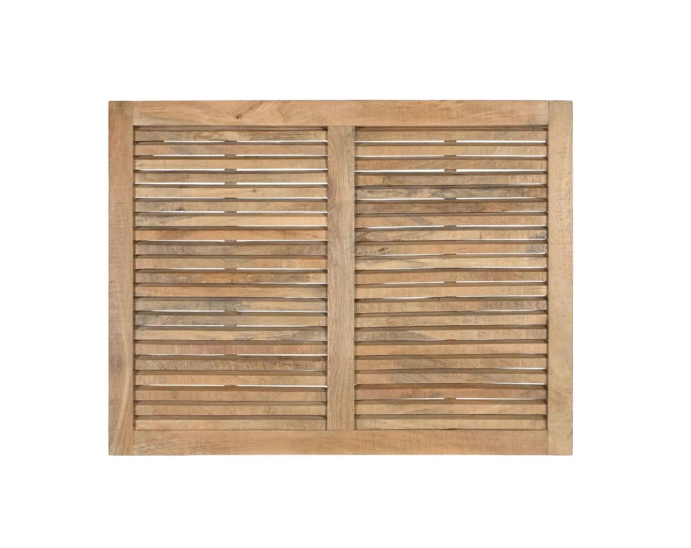 GINER Y COLOMER Kopfteil aus Mangoholz mit horizontalem Lattenmuster, 104 cm Braun