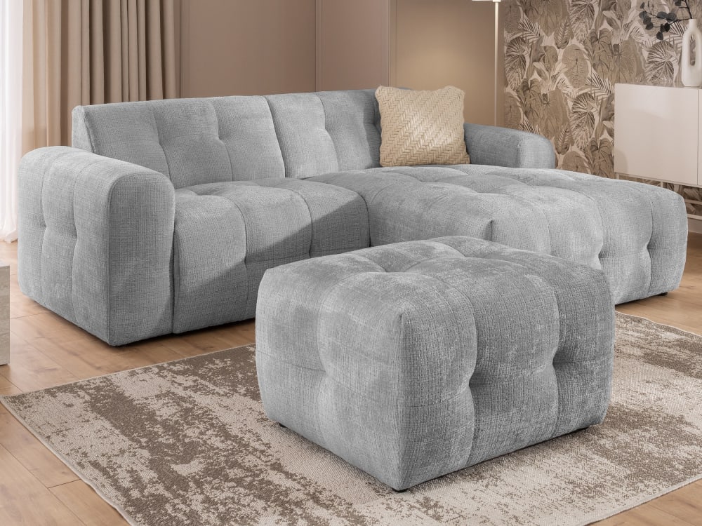 Ecksofa und Hocker im Bumpy-Design mit Schlaffunktion - Maisons