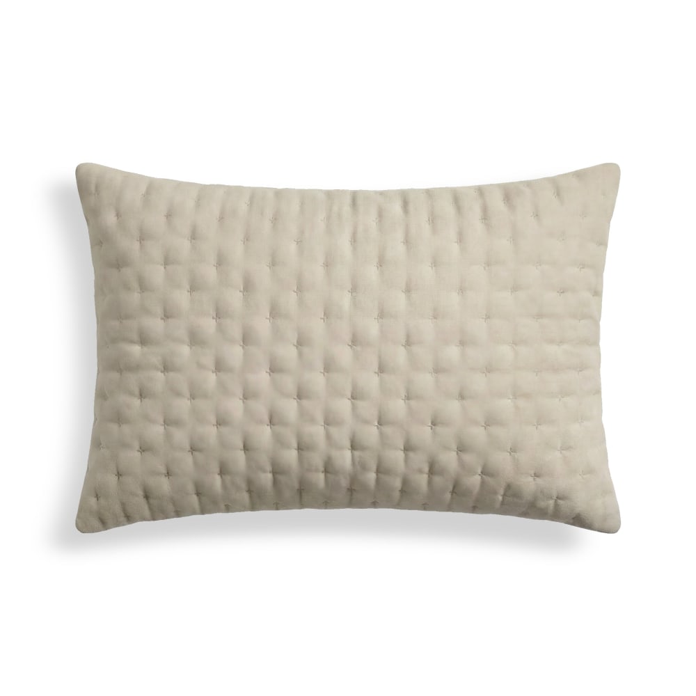 Taie d’oreiller unie matelassée beige clair 50x80 cm
