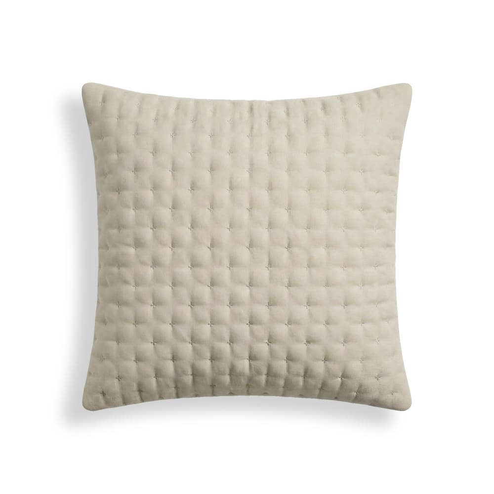Taie d’oreiller unie matelassée beige clair 65x65 cm