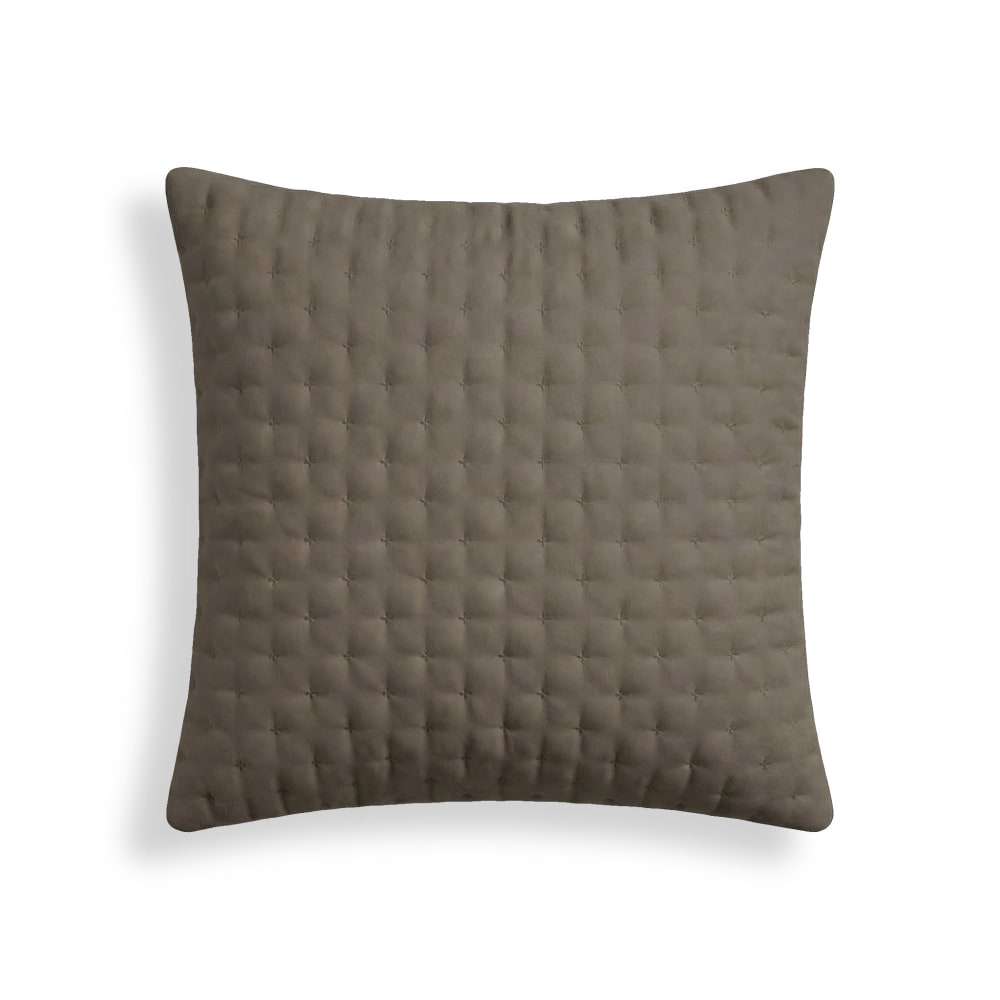 Taie d’oreiller unie matelassée marron foncé 65x65 cm