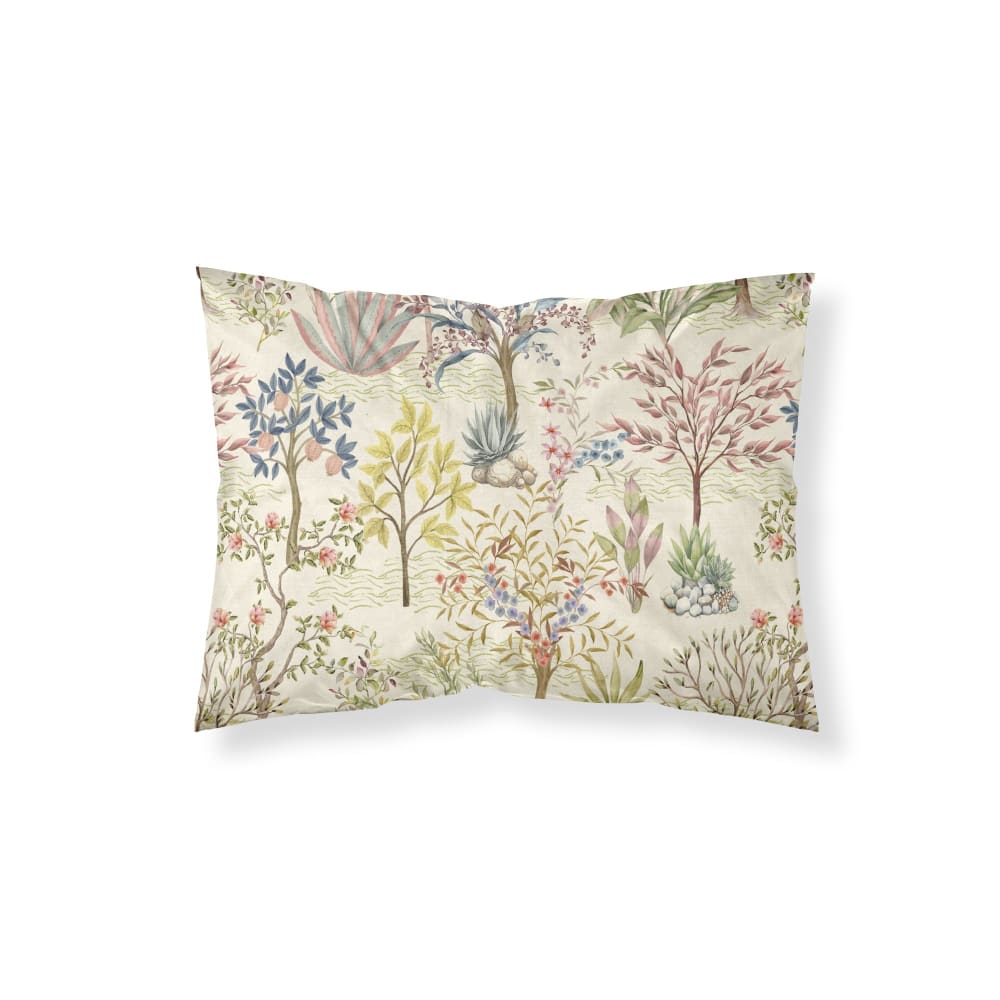 Taie d’oreiller en coton 100 % 200 fils multicolore 50x80 cm