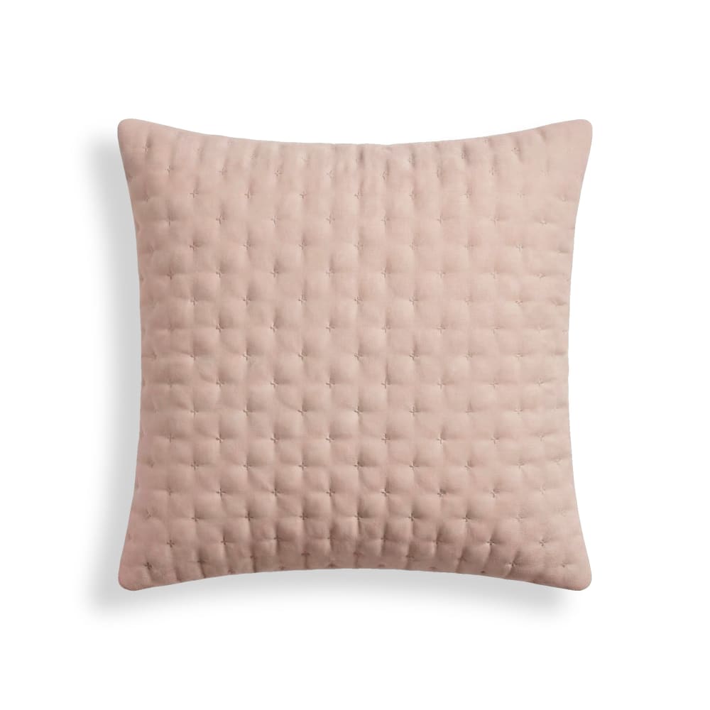 Taie d’oreiller unie matelassée rose poudré 65x65 cm