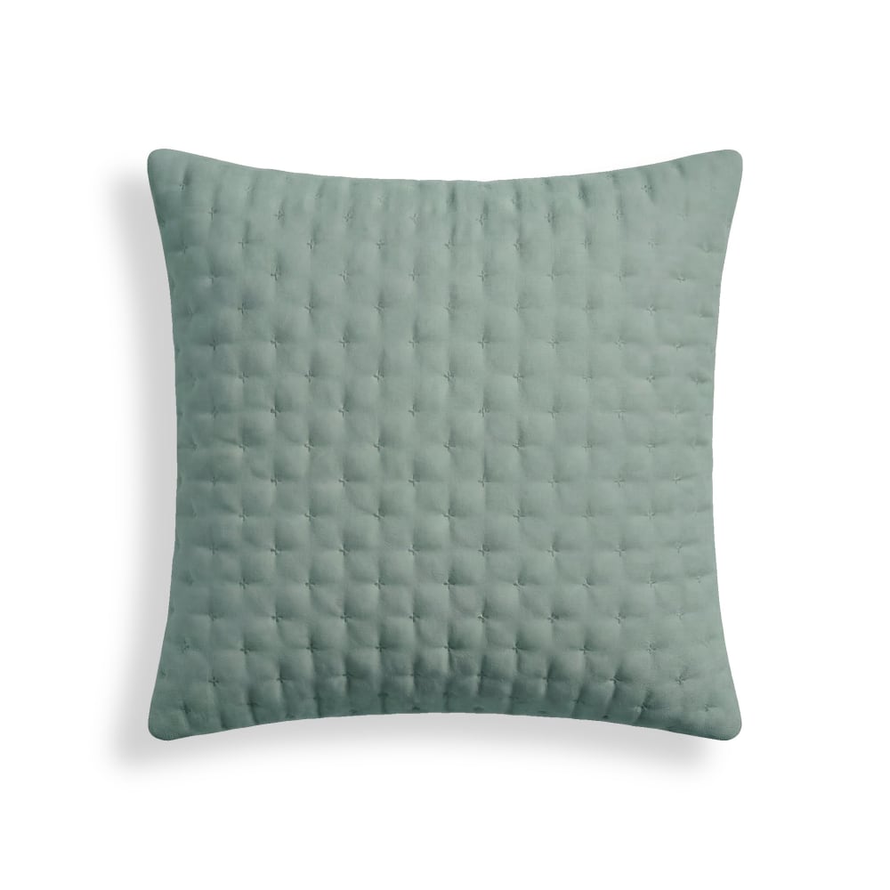 Terracota Stepp-Kissenbezug einfarbig Türkisblau 65x65 cm - Mikrofaser