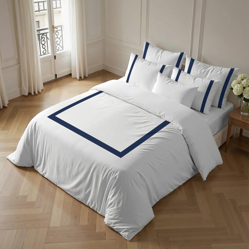 Bettbezug aus 100 % Baumwolle, 200 Fäden Blau 200x200 cm -